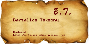 Bartalics Taksony névjegykártya
